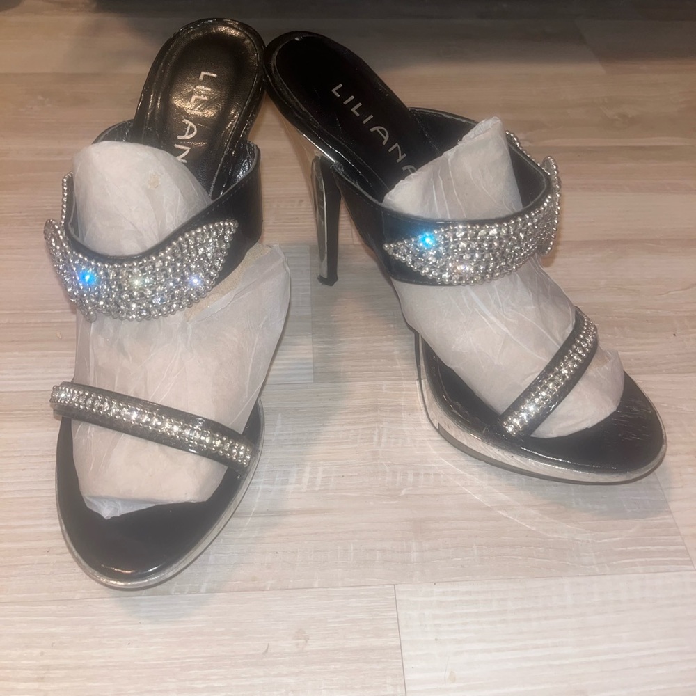Swarovski Rhinestone Buckle Strap High Heels🌟SALE🌟‼️